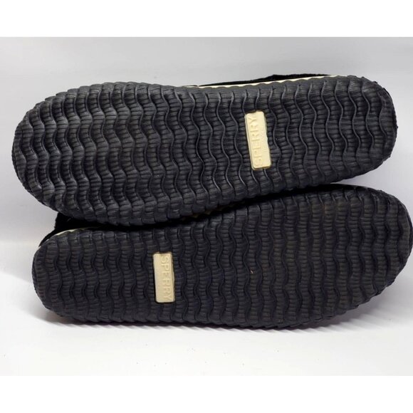 NWB Sperry Top Sider Women's Black Suede Elayna Duck Boot Slipper Size 8M 600 - Picture 7 of 9